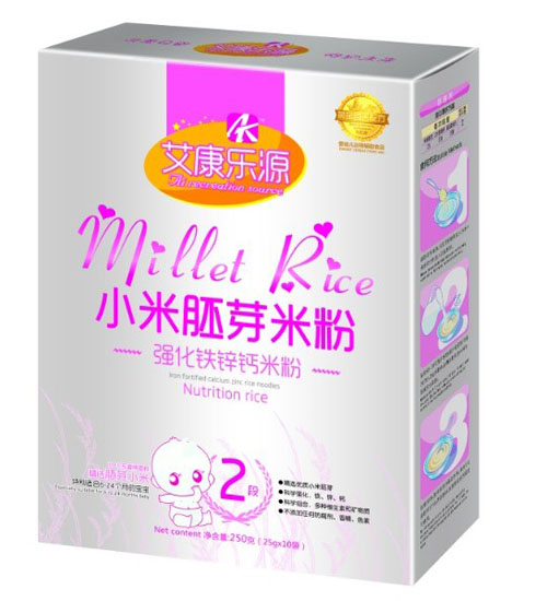 艾康樂源強化鐵鋅鈣小米胚芽米粉2段