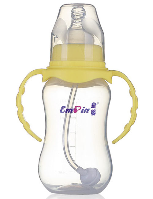 皇嬰標口PP圓弧自動小奶瓶180ml黃色