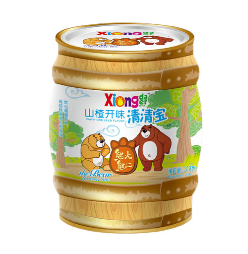 熊大熊二山楂開(kāi)胃清清寶罐裝