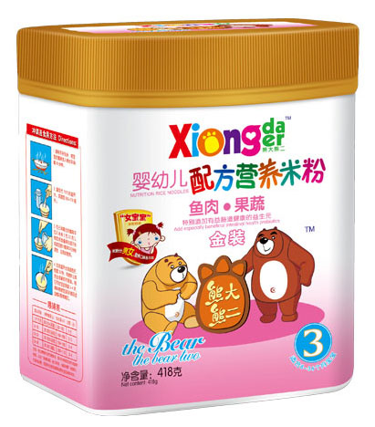 熊大熊二魚肉果蔬嬰幼兒營(yíng)養(yǎng)米粉