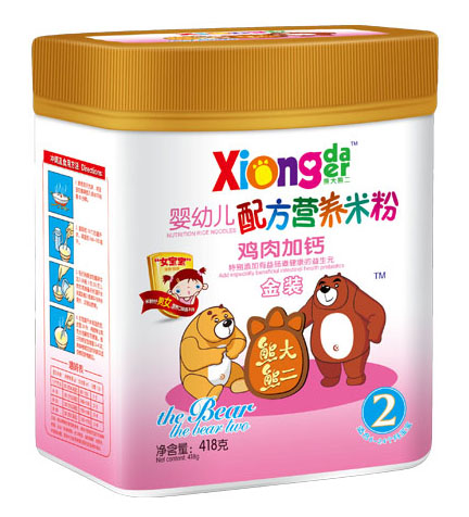 熊大熊二雞肉加鈣嬰幼兒營養(yǎng)米粉