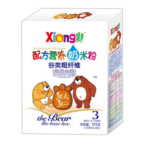 熊大熊二谷類粗纖維配方營養(yǎng)奶米粉
