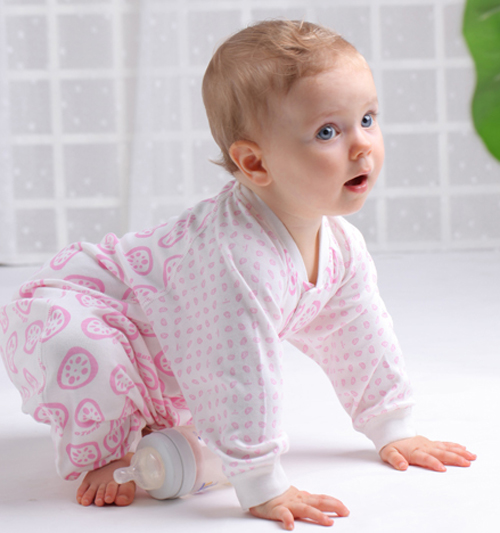 藕糖氏嬰兒連體衣粉色