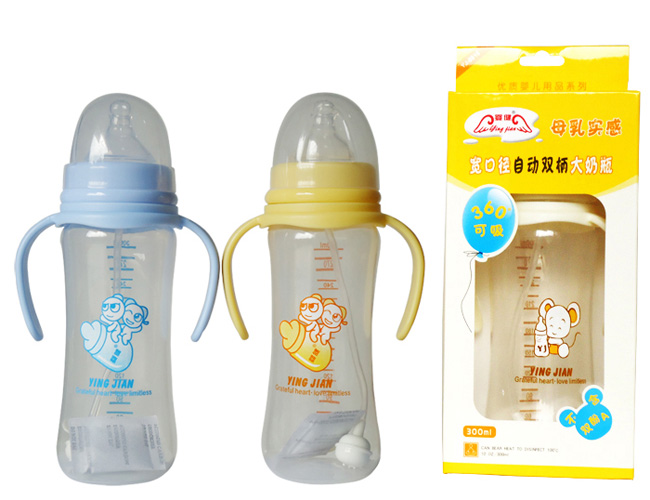 嬰健PP300ML寬口全自動(dòng)雙柄大奶瓶