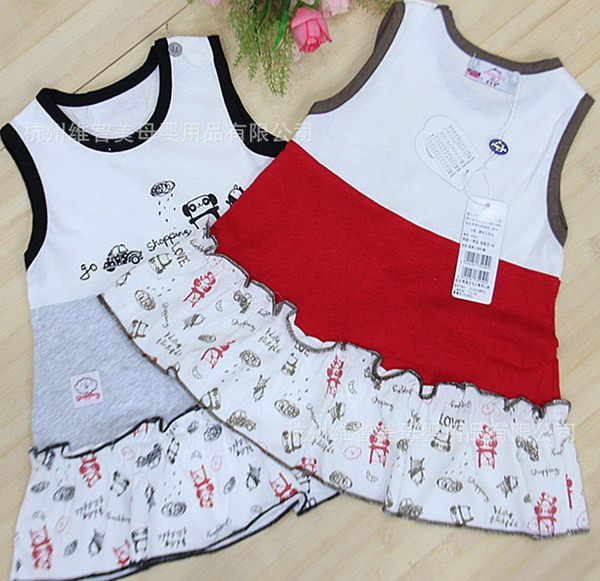 嬰悅家夏裝新品女童碎花短袖連衣裙