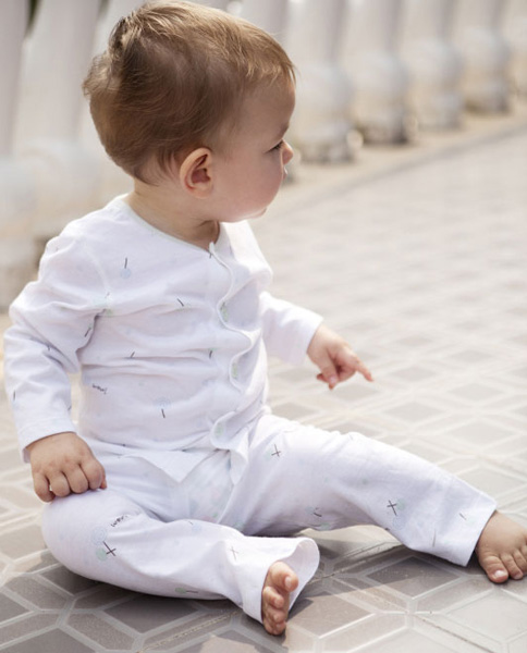 哇喔哇喔新款前開純棉套裝