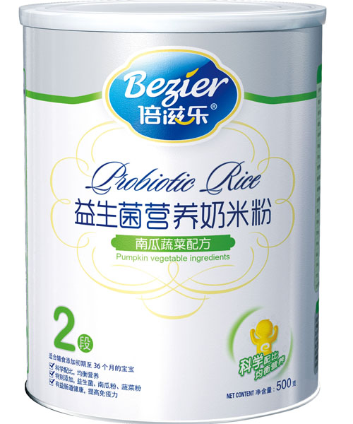 倍滋樂(lè)500克聽(tīng)裝南瓜蔬菜益生菌米粉2段