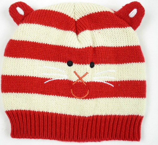 幼之戀卡通動物幼兒帽紅色