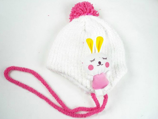 幼之戀可愛卡通護耳帽白色