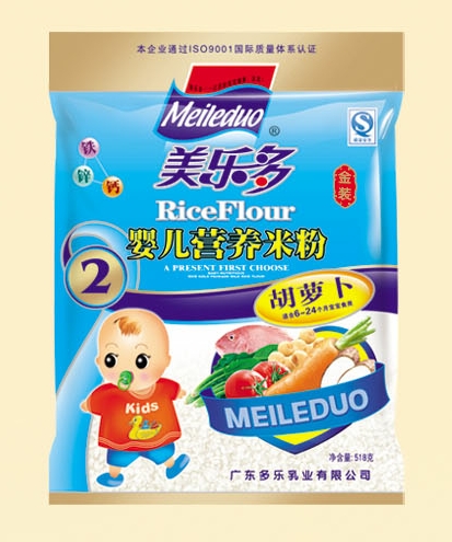 美多樂袋裝胡蘿卜嬰兒營養(yǎng)米粉2段