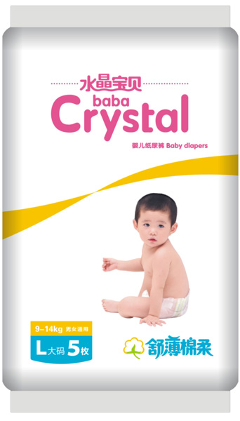 水晶寶貝舒薄棉柔嬰兒紙尿褲L5
