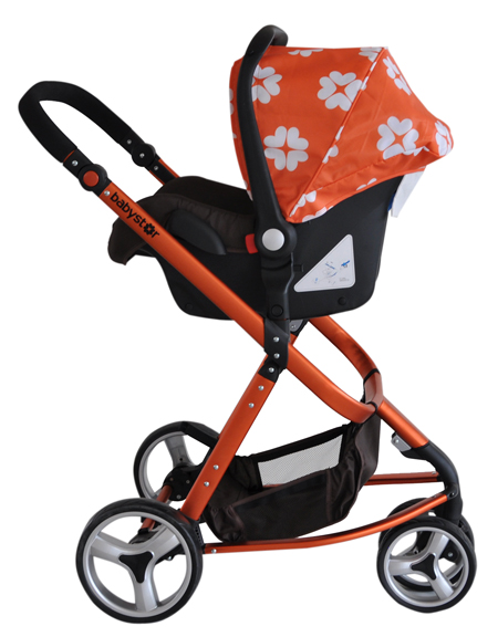 貝之星嬰兒推車T5000型粉色帶花