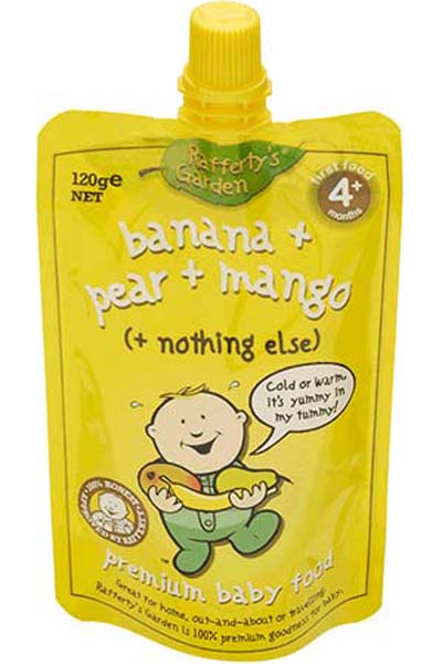 葉子yinge果泥(香蕉、梨和芒果)