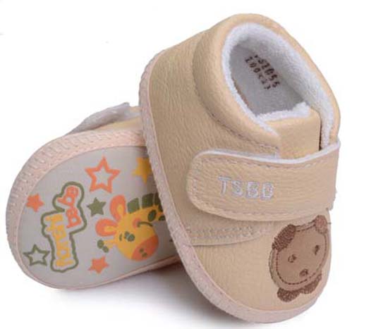 天使之嬰PU幼兒學步鞋杏色