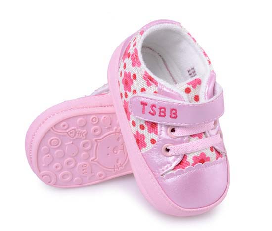 天使之?huà)胗』ú?PU幼兒學(xué)步鞋粉紅