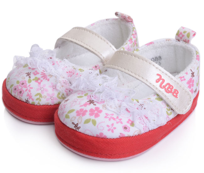 娜拉寶溫馨花邊嬰兒鞋NA1088紅色