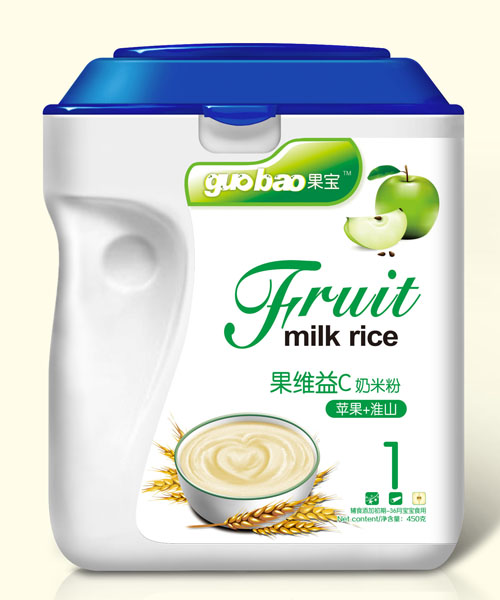 果寶果維益C奶米粉桶裝1段蘋(píng)果+淮山