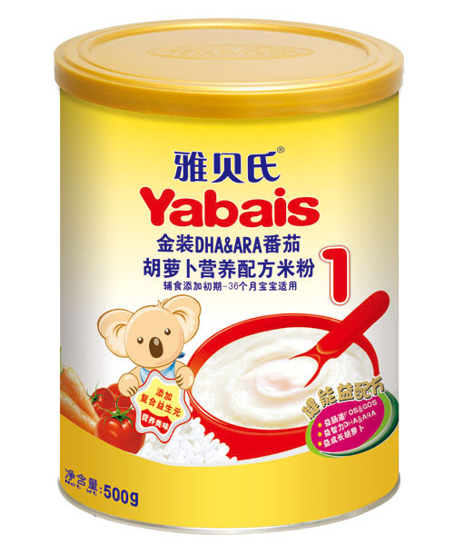雅貝氏胡蘿卜營養(yǎng)配方米粉1段