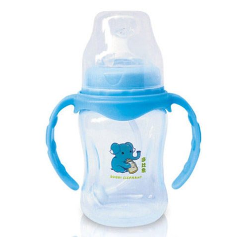多比象帶手柄自動嬰兒奶瓶藍(lán)色