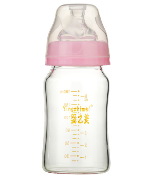 嬰之美寬口晶鉆玻璃奶瓶180ML