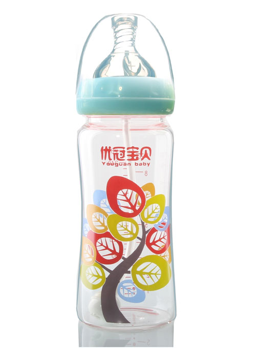 優(yōu)冠寶貝金鉆玻璃奶瓶 260ml藍(lán)色