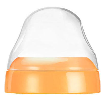 矇矇兔橙色寬口奶瓶牙蓋組