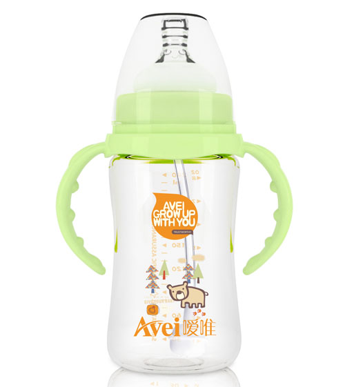 噯唯寬口徑帶柄自動(dòng)PP奶瓶(240ml)