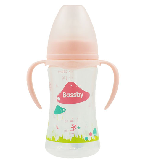 貝斯比寬口弧形PP自動奶瓶230ml紅色