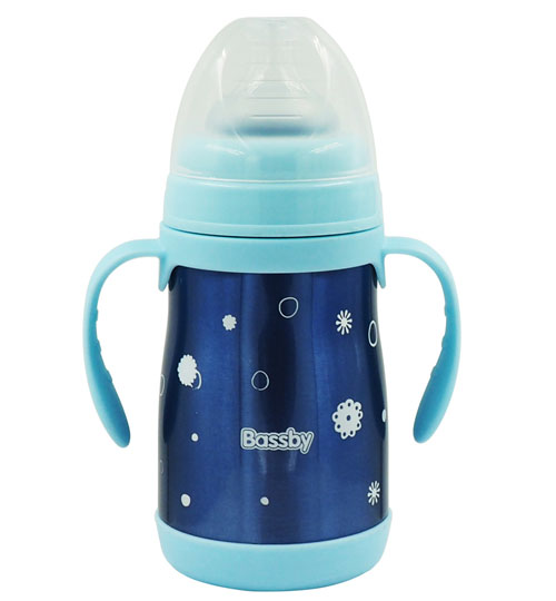 貝斯比寬口不銹鋼保溫自動奶瓶240ml