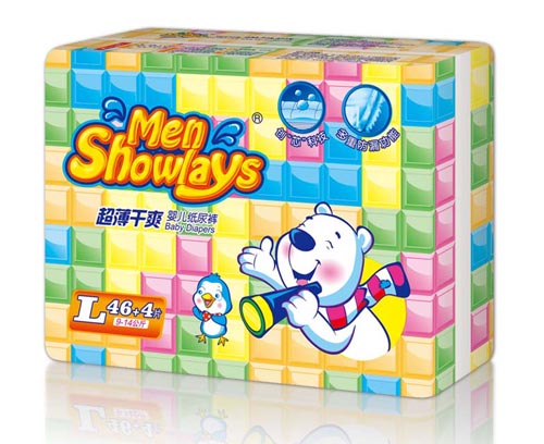 Menshowlays極薄干爽嬰兒紙尿褲L碼50片