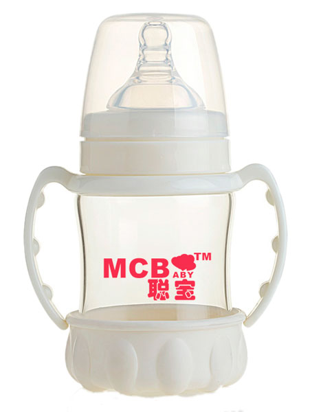 聰寶寬口易把握防爆玻璃奶瓶