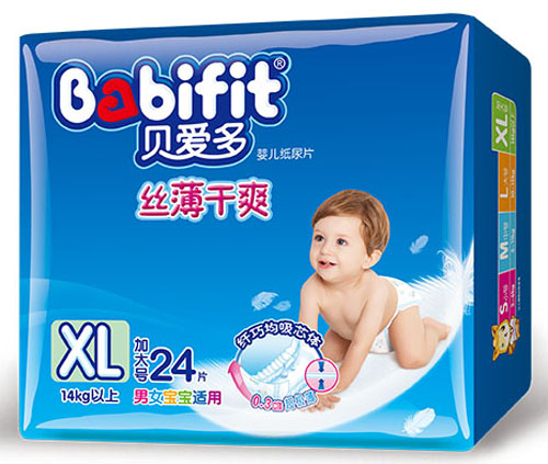 貝愛多絲薄干爽紙尿片XL碼24片中包裝