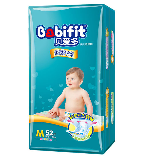 貝愛多超級(jí)干爽紙尿褲M碼52片大包裝
