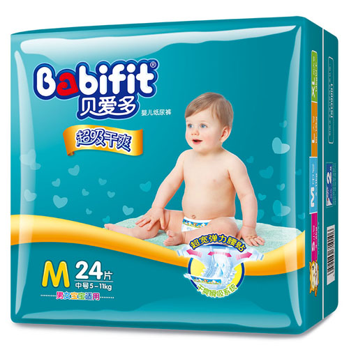 貝愛(ài)多超級(jí)干爽紙尿褲M碼24片中包裝