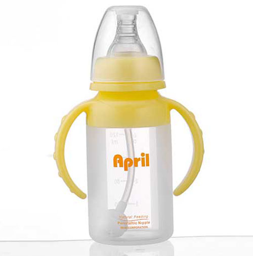 愛(ài)普麗標(biāo)口液態(tài)硅膠奶瓶120ml黃色