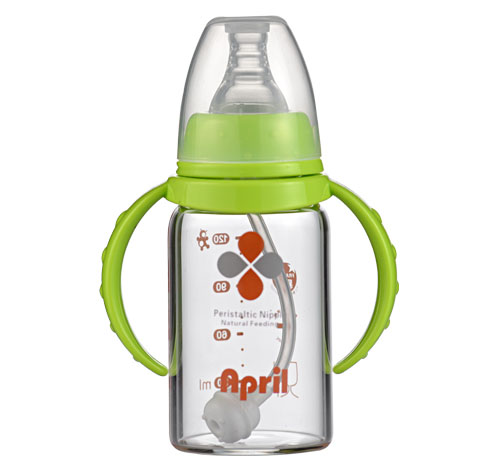 愛普麗鉑金標(biāo)口玻璃奶瓶120ml綠色