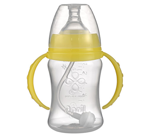愛普麗寬口弧形PP奶瓶180ml黃色