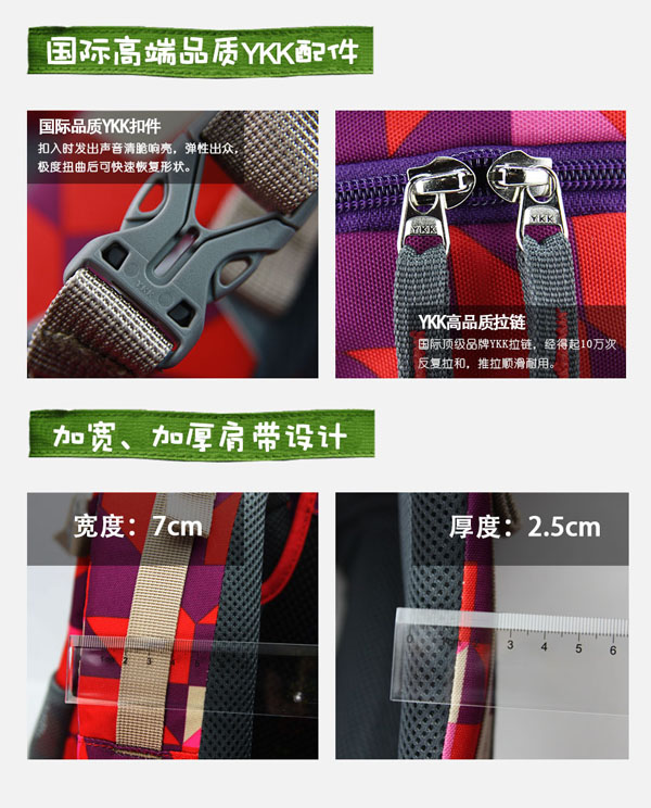 琴鳥風(fēng)華正茂兒童書包細節(jié)設(shè)計