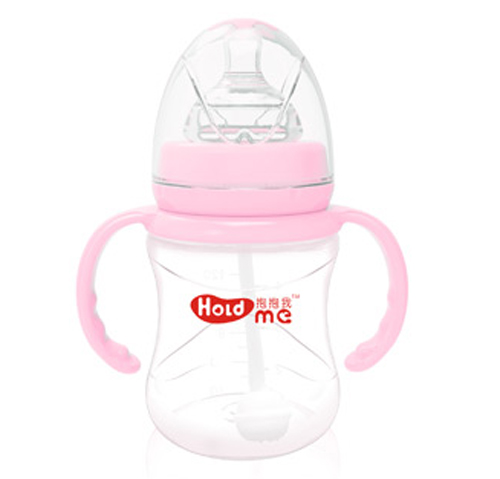 抱抱我寬口徑160ml花形帶柄自動(dòng)PP奶瓶