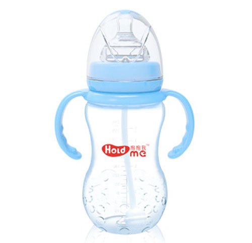 抱抱我寬口徑300ml草莓形帶柄自動PP奶瓶