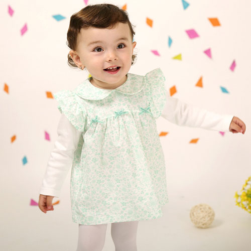 棉果果翻領假兩件套