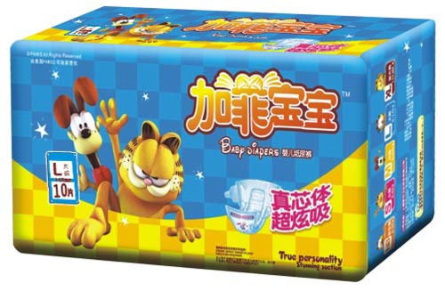 加菲寶寶超炫吸絲薄嬰兒紙尿褲L碼10片