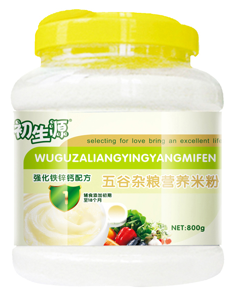 初生源強(qiáng)化鐵鋅鈣五谷雜糧米粉1段