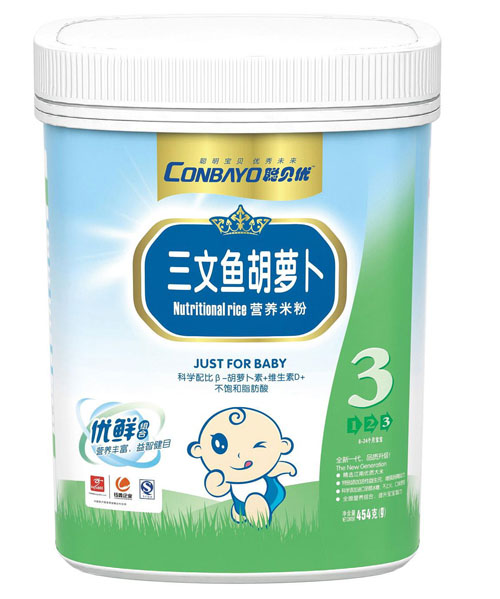 聰貝優(yōu)三文魚胡蘿卜營(yíng)養(yǎng)米粉3段聽(tīng)裝