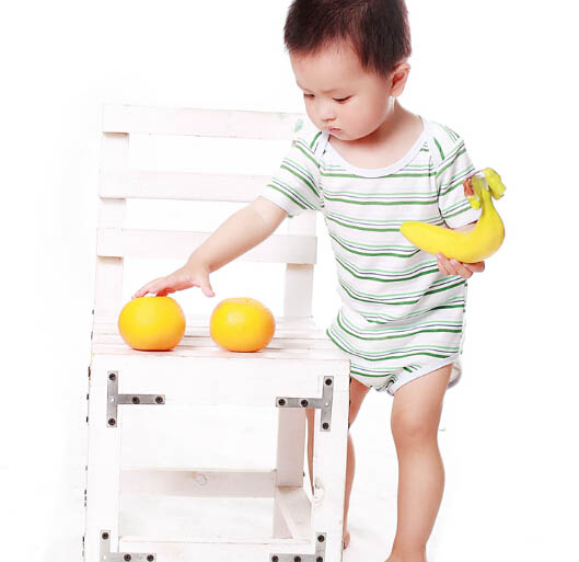 貝茜蒂三色條紋連體短袖爬爬服