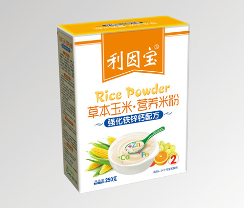 利因?qū)殢娀F鋅鈣草本玉米米粉2段盒裝