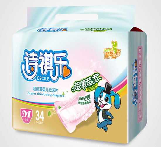 詩(shī)祺樂(lè)超級(jí)薄嬰兒紙尿片M碼