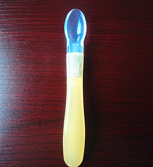 彩虹屋硅膠嬰兒勺黃色