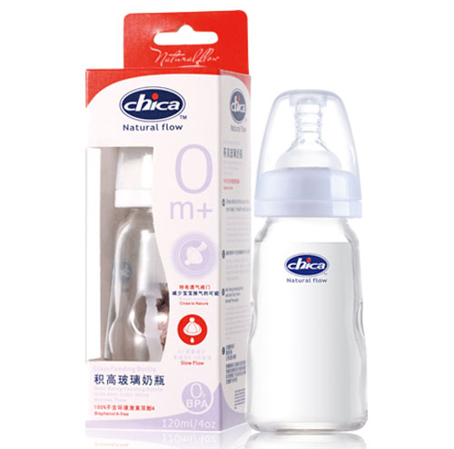 積高真乳實感晶白普通玻璃奶瓶120ml