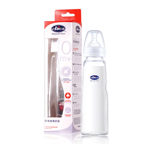 積高真乳實感晶白普通玻璃奶瓶250ml